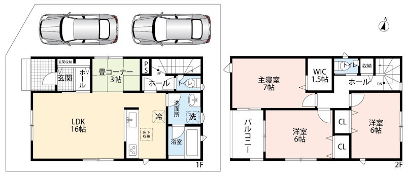 枚方市山之上西町　第1期　1号地 間取図・土地図