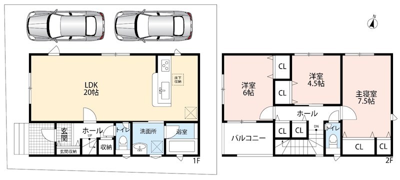 枚方市山之上西町　第1期　2号地  間取図・土地図