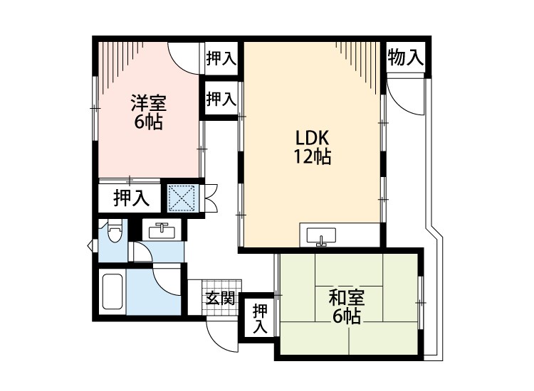 藤阪ハイツ　B4棟 間取図・土地図