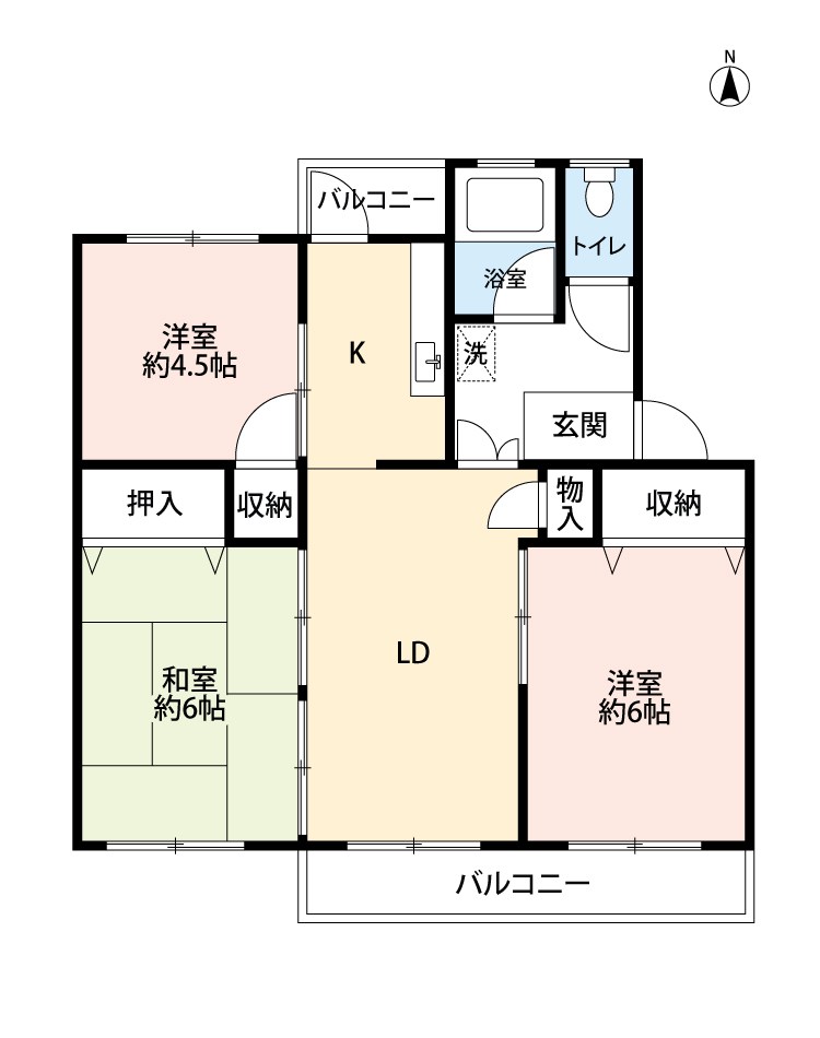 香里三井F住宅80号棟 間取図・土地図