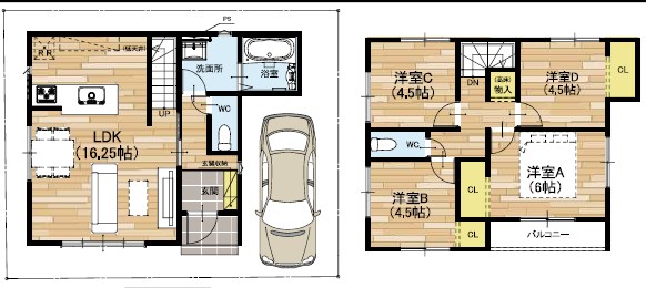 堺市東区菩提町　第1期　1号地 間取図・土地図