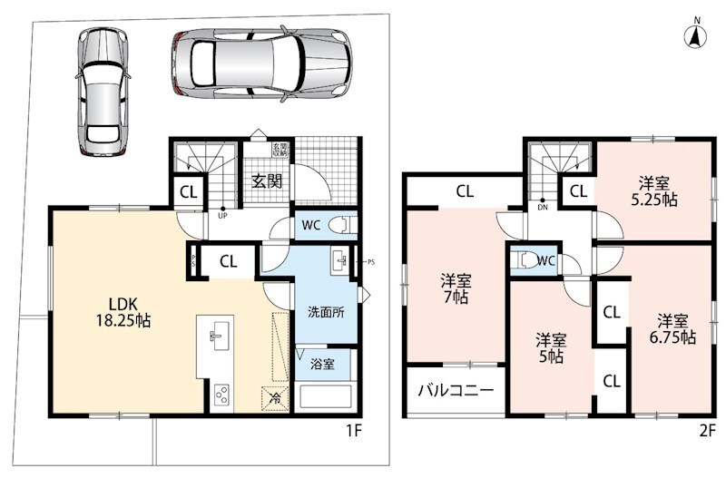 東大阪市元町　第1期　1号地 間取図・土地図