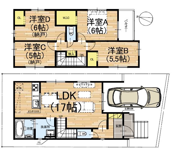 京都市北区紫竹西北町　第2期 間取図・土地図