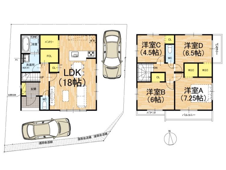 京都市西京区上桂西居町　第1期　2号地 間取図・土地図