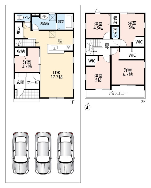 岐阜市中川原　第4期　1号地 間取図・土地図