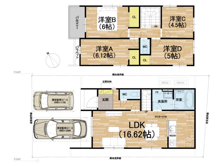 草津市草津町　第3期　2号地 間取図・土地図