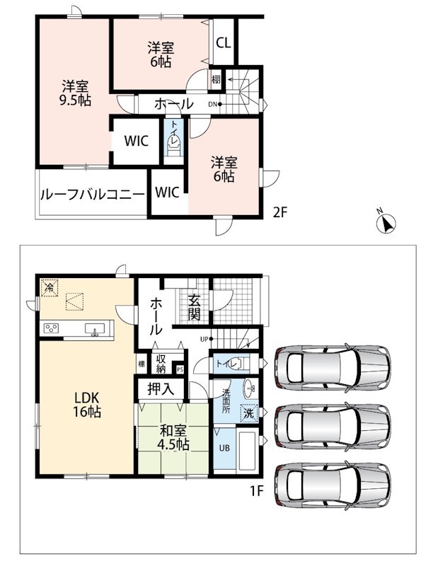 鈴鹿市寺家　第1期　2号地  間取図・土地図
