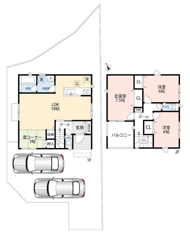 姫路市野里慶雲寺前町　第1期　1号地   間取図・土地図