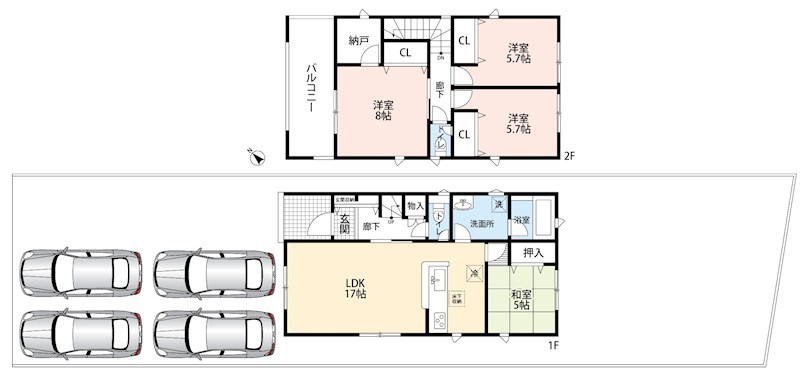 江南市飛高町栄　第5期　 間取図・土地図
