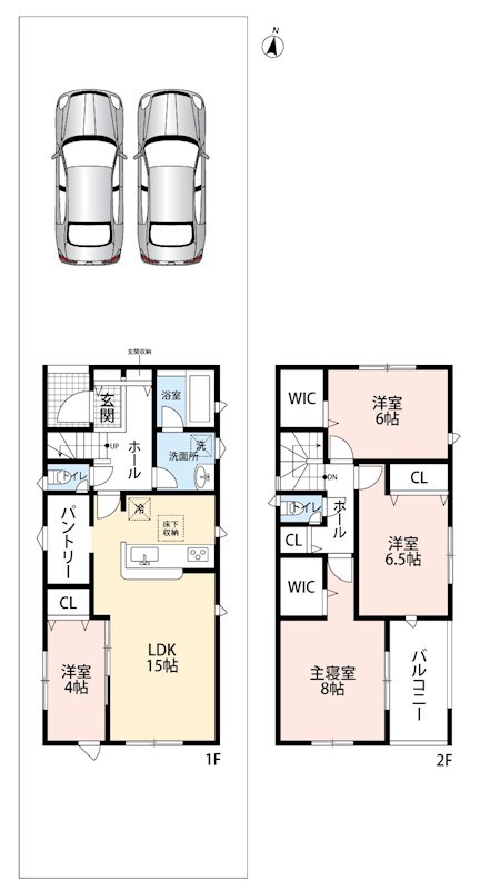 各務原市那加宮浦町　第1期　2号地 間取図・土地図