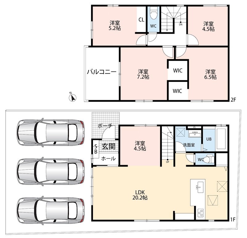 江南市古知野町小金　第3期　2号地 間取図・土地図