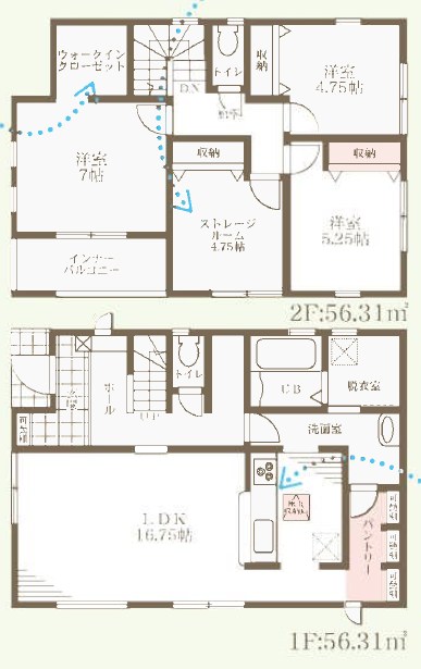堺市中区福田　第13期　2号地 間取図・土地図