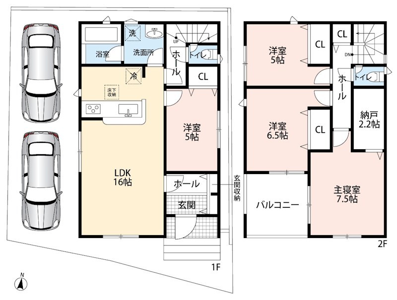 宇治市五ケ庄　第1期　2号地 間取図・土地図