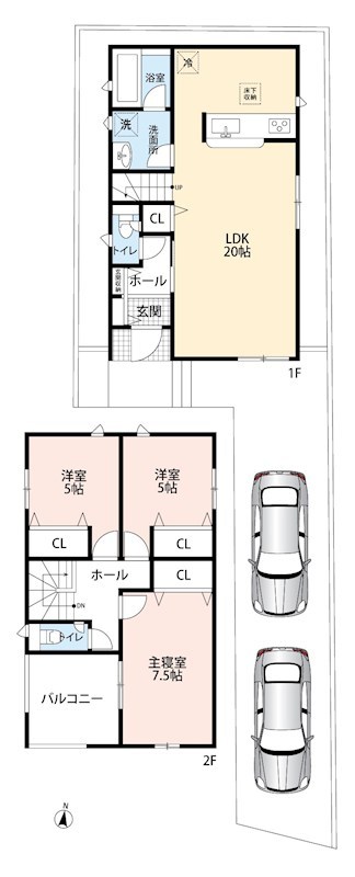 宇治市五ケ庄　第1期　3号地 間取図・土地図
