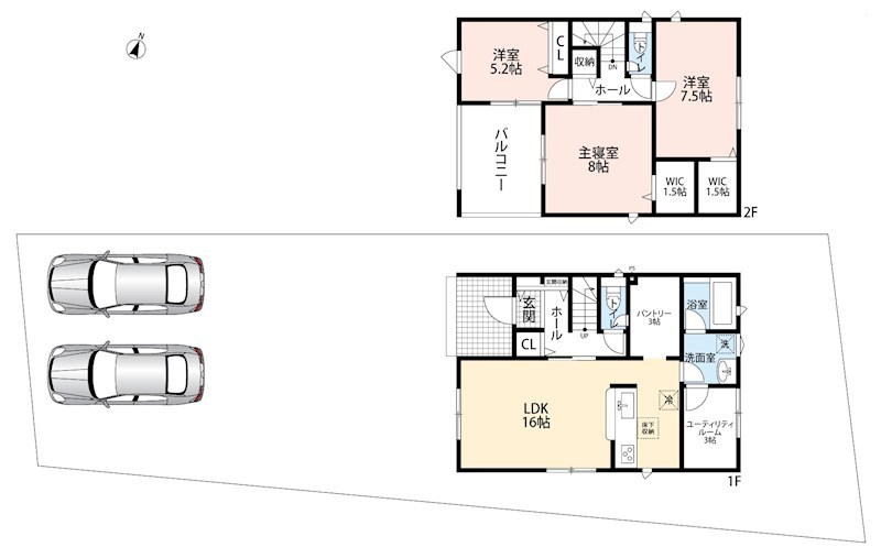 甲賀市甲賀町大原中　第1期　1号地 間取図・土地図