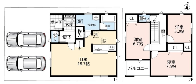 八尾市桂町　第3期　1号地 間取図・土地図