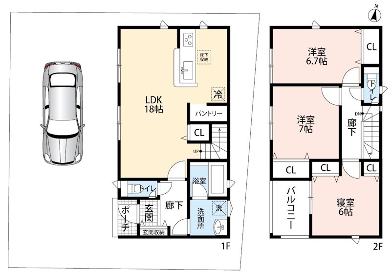 八尾市桂町　第3期　3号地 間取図・土地図
