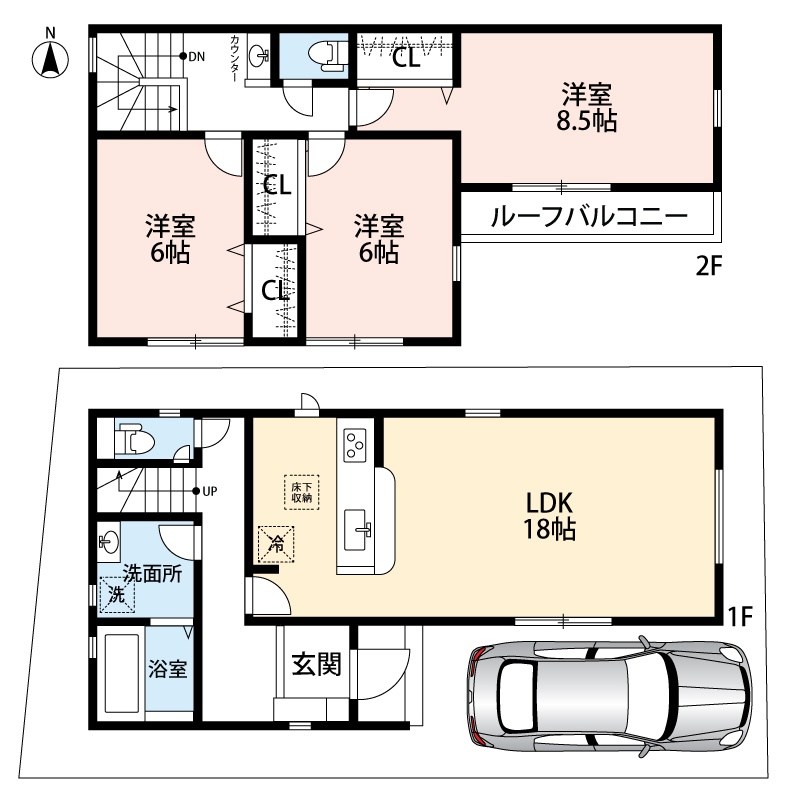八尾市刑部　第1期　1号地 間取図・土地図