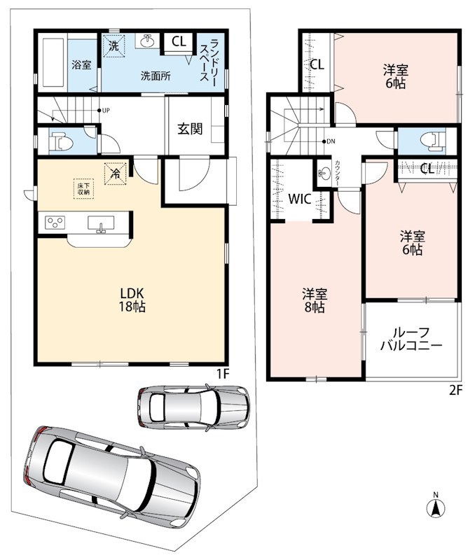 八尾市刑部　第1期　3号地 間取図・土地図
