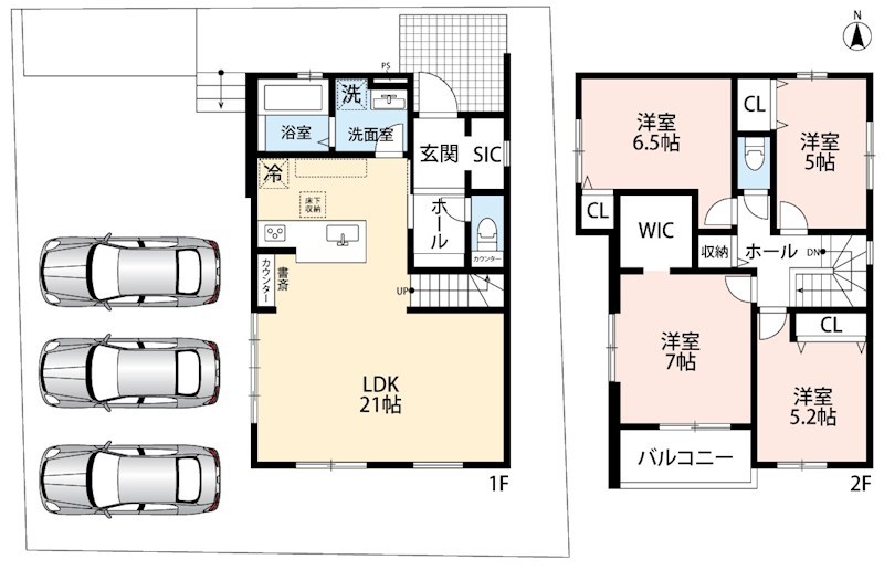 羽曳野市羽曳が丘西　第2期　 間取図・土地図