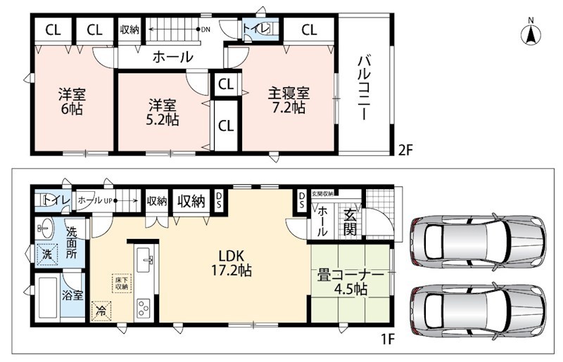 京都市伏見区羽束師菱川町　第1期　2号地 間取図・土地図