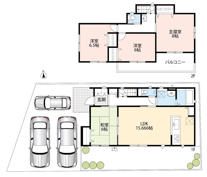 岐阜市茜部菱野　 間取図・土地図