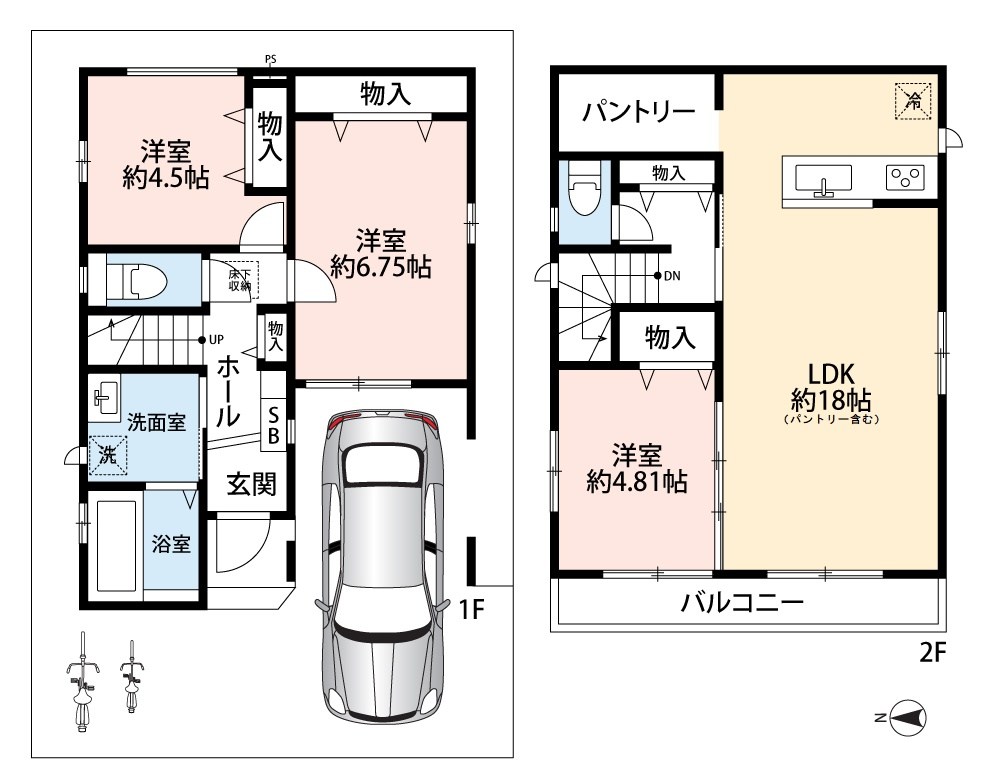 東大阪市下六万寺町 間取図・土地図