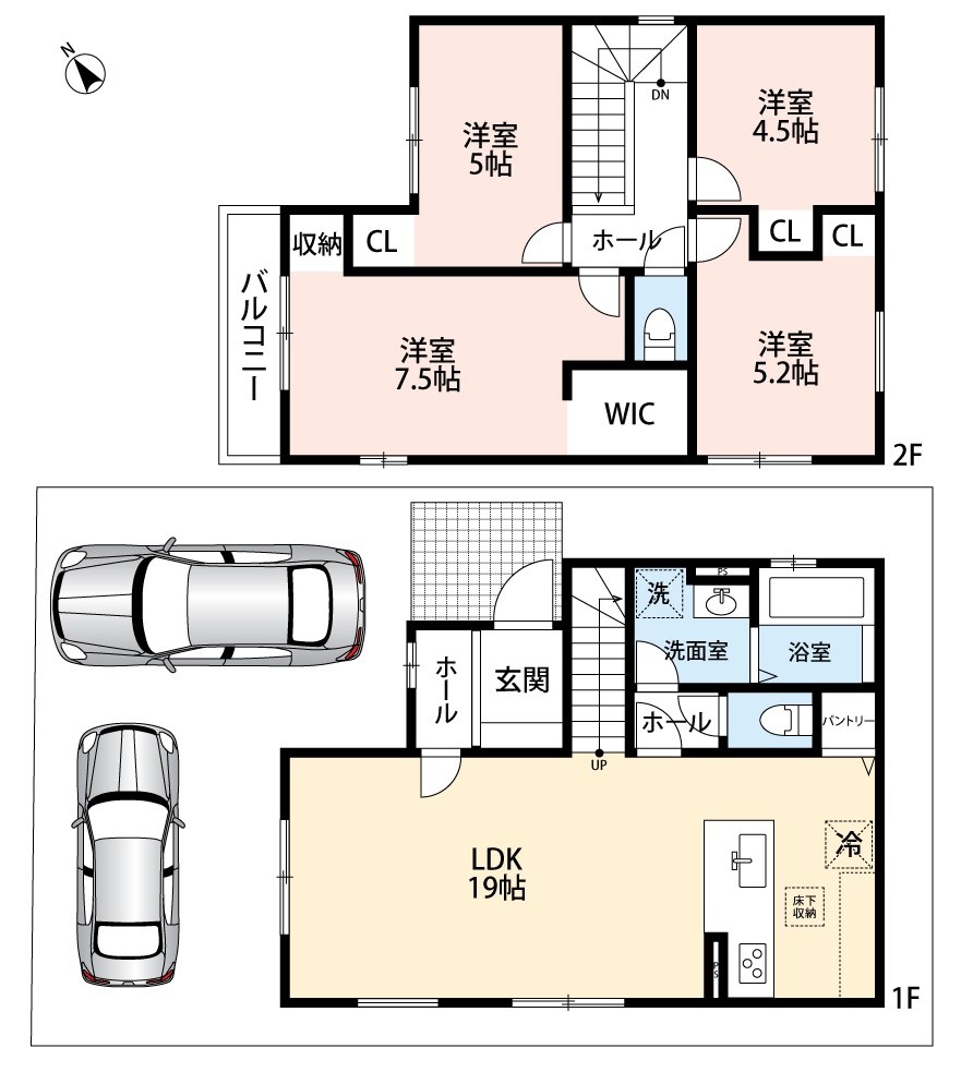 交野市松塚　第2期　1号地 間取図・土地図