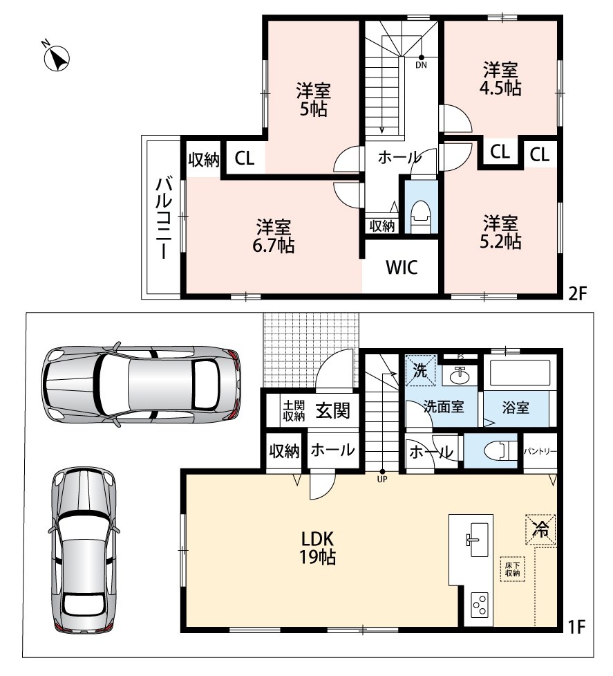 交野市松塚　第2期　2号地 間取図・土地図