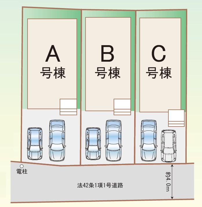 東大阪市西上小阪　A号地 区画図