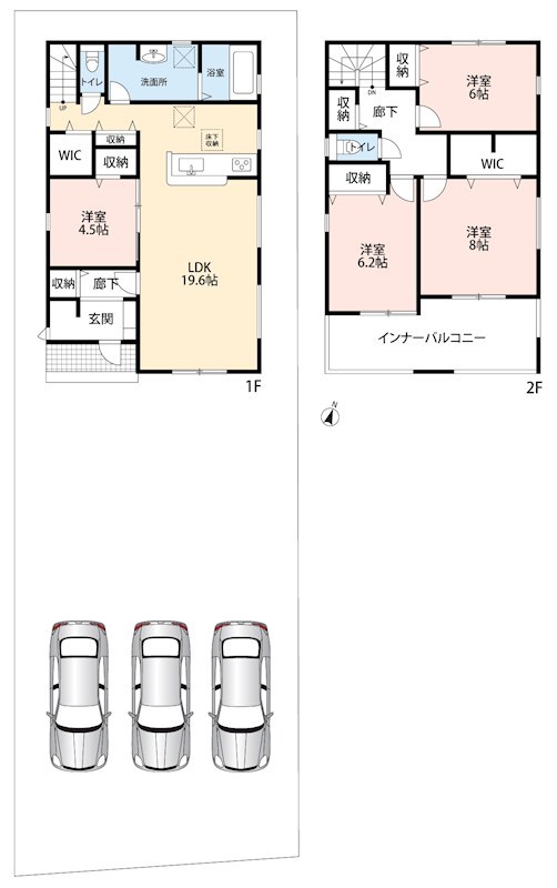 岐阜市中川原　第3期　 間取図・土地図