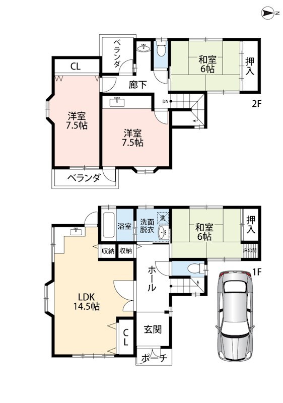 交野市私部  間取図・土地図