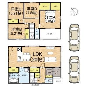 宇治市羽拍子町　第2期　3号地 間取図・土地図