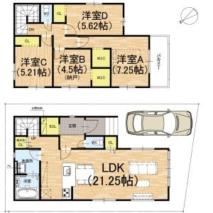 宇治市羽拍子町　第2期　4号地 間取図・土地図