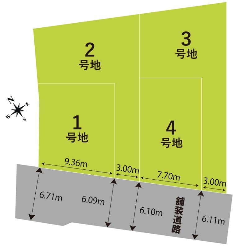 宇治市羽拍子町　第2期　4号地 区画図