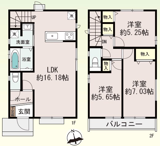 枚方市長尾東町　A号地 間取図・土地図