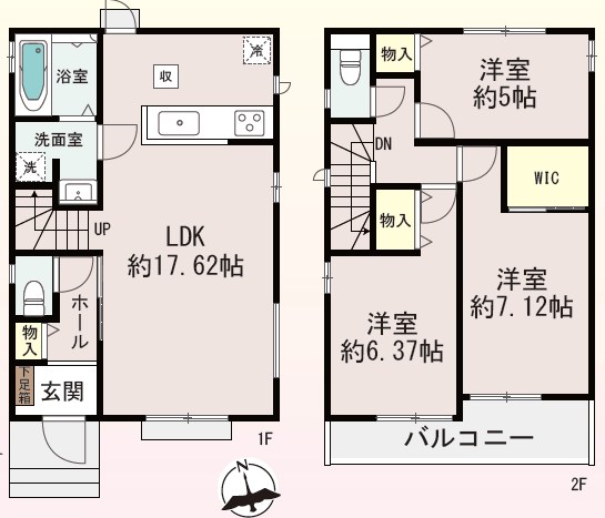 枚方市長尾東町　B号地  間取図・土地図