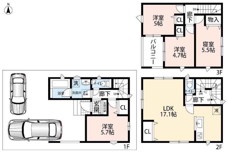 守口市寺方錦通　第2期 間取図・土地図