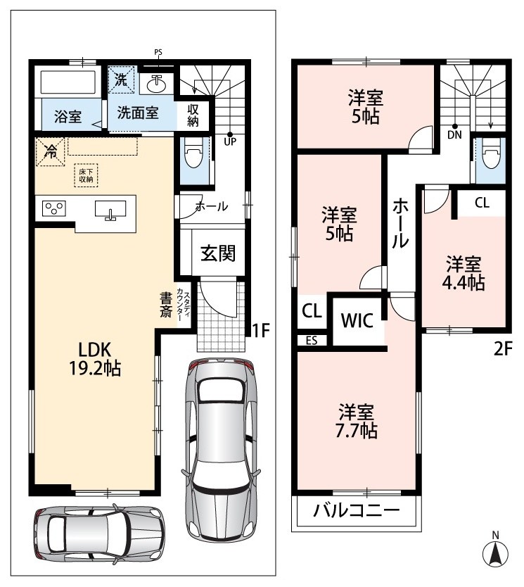 枚方市渚栄町　第1期 間取図・土地図