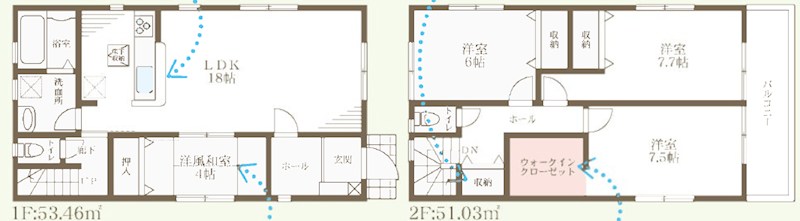 富田林市甲田　4号地 間取図・土地図