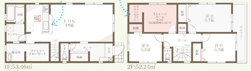 富田林市甲田　5号地 間取図・土地図