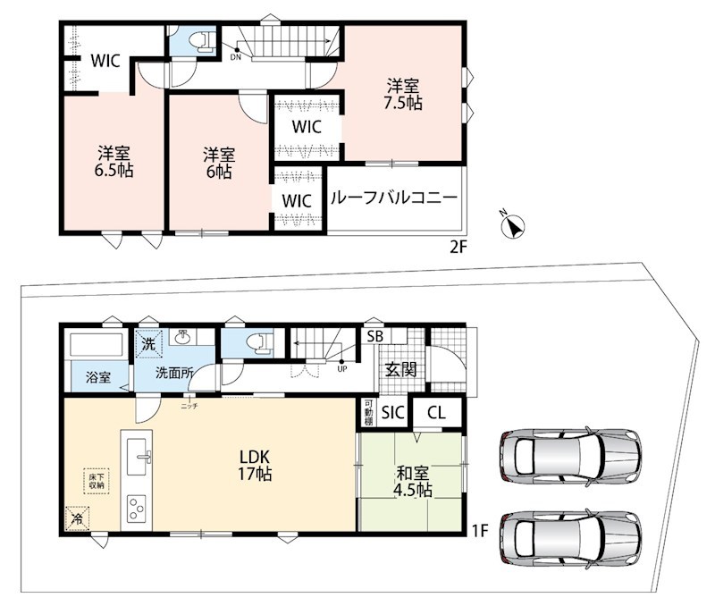 加古郡播磨町二子立辻　第25-1期　1号地  間取図・土地図