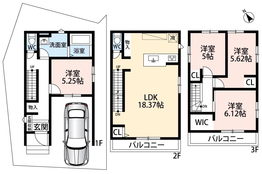 三島郡島本町東大寺　第1期　1号地 間取図・土地図