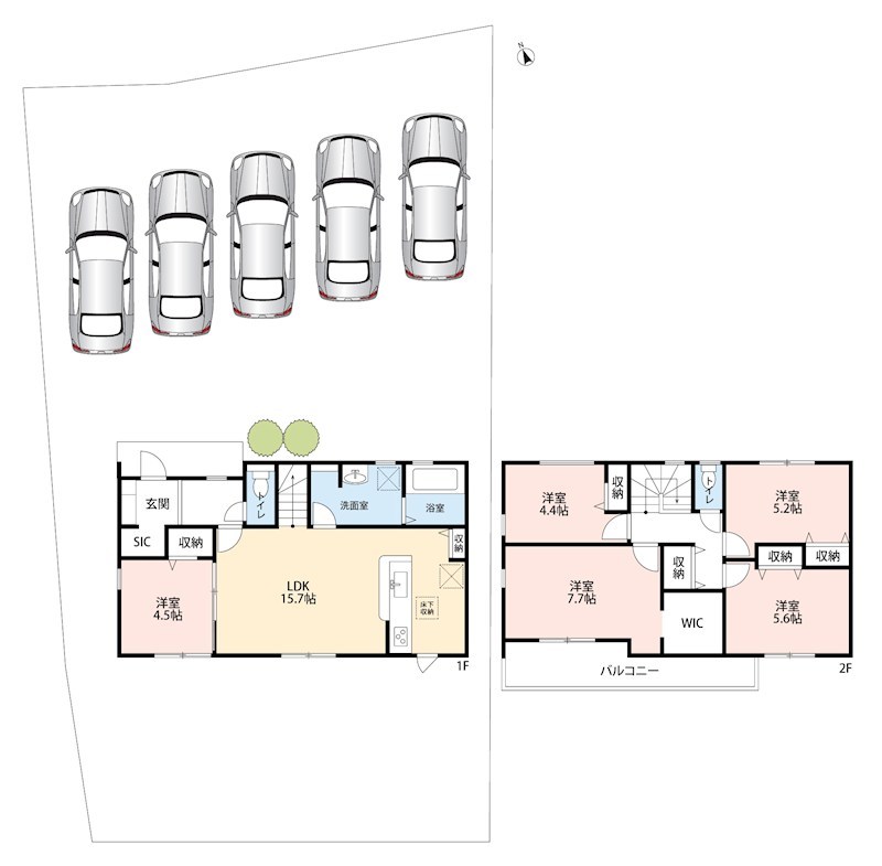 各務原市上中屋町　1号地 間取図・土地図