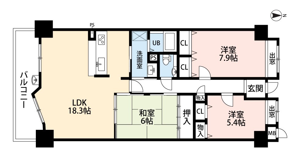 ふぁみーゆ寝屋川セントラルパーク　B棟 間取図・土地図