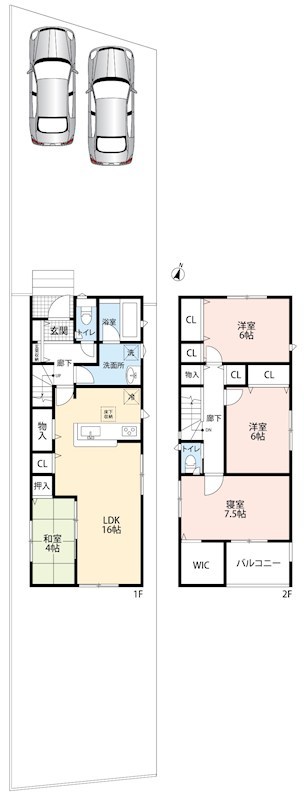 可児市今渡　第6期　1号地 間取図・土地図