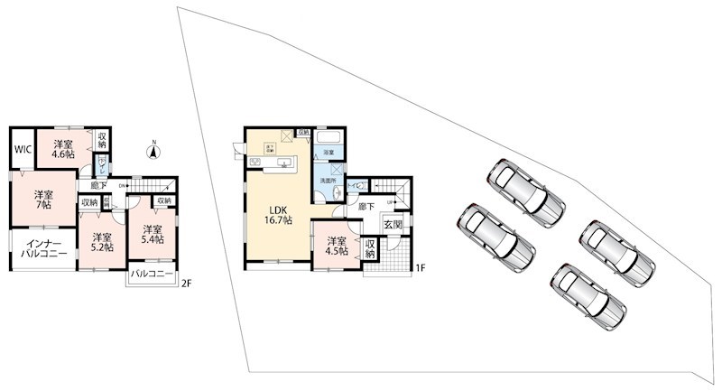 可児市下切　1号地 間取図・土地図