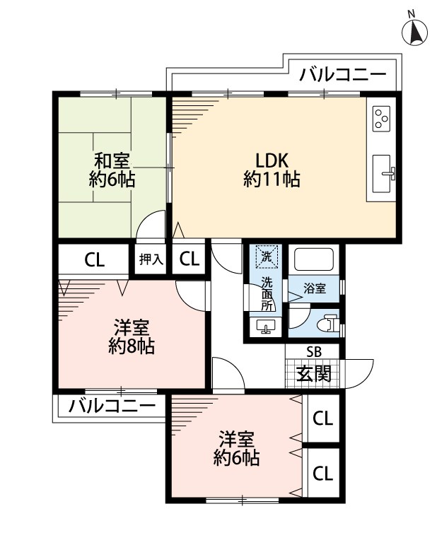 梅が丘南住宅　A5棟 間取図・土地図