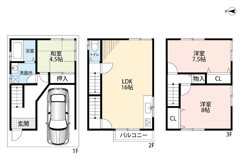 枚方市野村中町 間取図・土地図