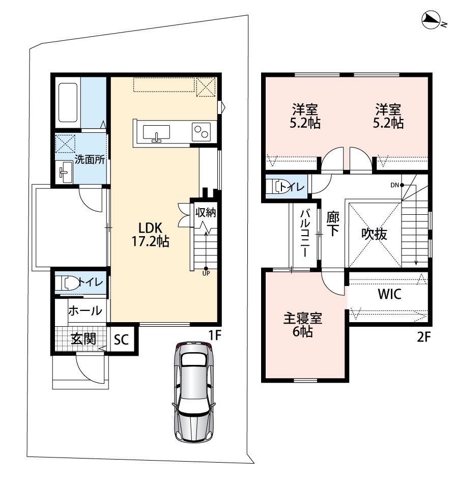 枚方市茄子作　C号地 間取図・土地図
